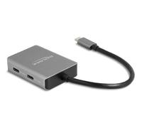 DeLOCK 64249 hub de Interfaz USB Tipo-C 10000 Mbit/s Negro, Gris