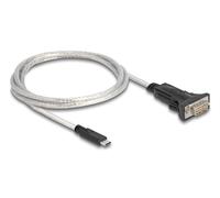 Delock 64269 cable de serie negro, transparente 1 m usb tipo c db-9