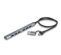 DeLOCK Hub USB 3.2 Gen 1 (3.1 Gen 1) 64273 Type-C 5000 Mbit/s 7 puertos Gris