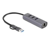 DeLOCK 64282 - Estación de acoplamiento con cable USB 3.2 Gen 1 (3.1 Gen 1) Type-C, color gris