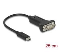 Delock 64307 cable de serie negro 0,25 m usb tipo c rs-232