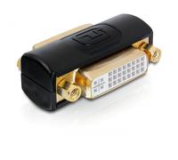 Delock 65225 cambiador de género para cable dvi negro, oro