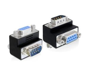 DeLock 65264 Adaptor Sub-D 9Pin St/Bu 90 ° Angled, black