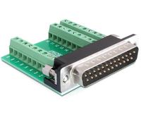 Delock 65318 conector sub-d 25 negro, verde, plata