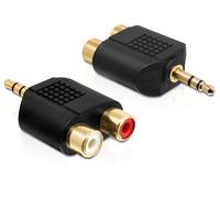 DeLOCK 65365 adaptador de cable 3.5mm 2xRCA Negro - Adaptador para cable (3.5mm, 2xRCA, Male connector/Female connector, Negro)