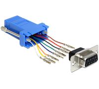 Delock 65430 cambiador de género para cable sub-d 9p rj45 negro, azul
