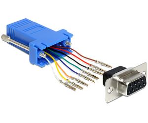 Delock 65430 cambiador de género para cable sub-d 9p rj45 negro, azul