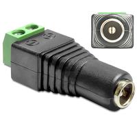 Delock 65485 cambiador de género para cable dc 2.5 x 5.5 mm 2p negro,
