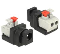 Delock 65524 cambiador de género para cable dc 5.5 x 2.1 mm negro, pl