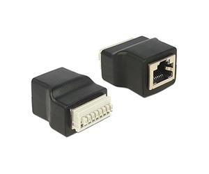 DeLOCK 65527 adaptador de cable RJ45 Negro, Plata - Adaptador para cable (RJ45, Hembra, Negro, Plata)
