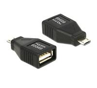 DeLOCK 65549 Adaptador de Cable Micro USB2.0-B USB2.0-A Negro - Adaptador para Cable (Micro USB2.0-B, USB2.0-A, Male Connector/Female Connector, Negro)