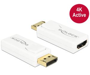 Delock 65580 cambiador de género para cable displayport 1.2 hdmi blan