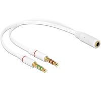 Delock 65585 cable de audio 0,2 m 2 x 3.5mm 3,5mm blanco