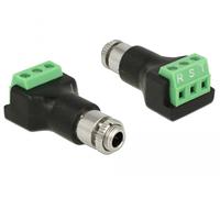 DeLOCK 65878 3 pin 3,5 mm Negro, Verde, Acero inoxidable - adaptador de cable (3 pin, 3,5 mm, Hembra, Negro, Verde, Acero inoxidable)