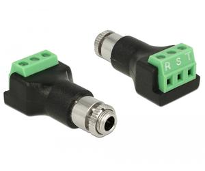 Delock 65878 cambiador de género para cable 3 pin 3.5 mm negro, verde