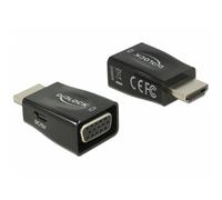 Delock 65902 cambiador de género para cable hdmi a vga negro