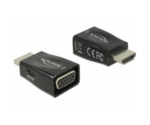 Delock 65902 cambiador de género para cable hdmi a vga negro