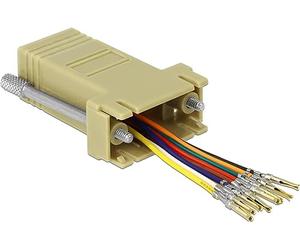 DeLOCK 66164 adaptador de cable Sub-D 9 pin Rj-45 Negro, Gris, Acero inoxidable - Adaptador para cable (Sub-D 9 pin, Rj-45, Male connector / Female connector, Negro, Gris, Acero inoxidable)
