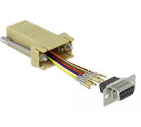 Delock 66164 cambiador de género para cable sub-d 9 pin rj-45 negro,