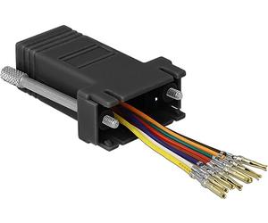 DeLOCK 66165 adaptador de cable Sub-D 9 pin Rj-45 Negro, Acero inoxidable - Adaptador para cable (Sub-D 9 pin, Rj-45, Female connector / Female connector, Negro, Acero inoxidable)