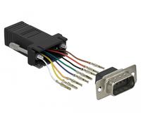 Delock 66166 cambiador de género para cable sub-d rj-45 negro, acero