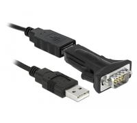 Delock 66286 cable de serie negro 0,8 m usb tipo a db-9