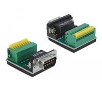 Delock 66321 conector 1 x serial sub-d 9, 1 x 9 pin negro, verde, plat