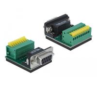 Delock 66322 conector 1 x serial sub-d 9, 1 x 9 pin negro, verde, plat