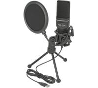 Delock Juego de micrófono USB para PC, micrófono Condensador para podcasting, Juegos y videoconferencias, Plug & Play, para Windows, Mac, Chrome, Linux, 66331