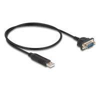 Delock 66470 cable de serie negro 0,5 m usb tipo a rs-232