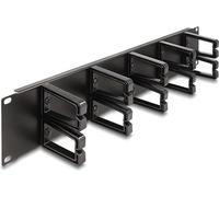 DeLOCK 66917 - Panel de distribución de Cables de 19" con 10 Soportes de plástico 2 U Negro