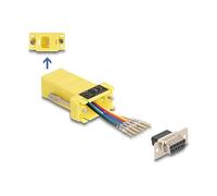 DeLOCK 67081 Adaptador de Montaje D-Sub 9 Pin Hembra a RJ12, Amarillo, Kit de Montaje en Bolsa