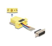 DeLOCK 67086, Conector Adaptador D-Sub 15 Pin Macho a RJ12 Hembra, Kit de Montaje, Color Amarillo, 23 x 40 x 16 mm