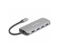 DeLock Hub USB 7 puertos 10 Gbps con HDMI 4K y USB Tipo-C
