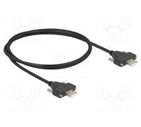 Delock cable usb 2.0 tipo-a macho a macho con tornillos 1 m negro
