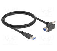 80480 Cable USB A Macho,USB B Macho 90° arriba/abajo 1m Negro DELOCK