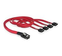DeLOCK 83057 - Cable Mini SAS (36-Pin, 4 x SATA), Rojo