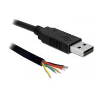 Delock 83116 cable de serie negro 1,8 m usb tipo a db-9