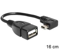 Delock 83245 cable usb 0,16 m usb a mini-usb b negro