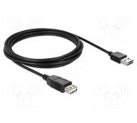 Cable USB Delock EASY-USB 2.0-A 3m Negro