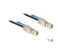 DeLOCK 83394 Cable Externo SAS, 1 m, Mini SAS HD SFF-8644 36-polig (SAS 12Gbit/s) Macho/Macho, Negro/Plata