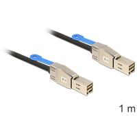 DeLOCK 83394 Cable Externo SAS, 1 m, Mini SAS HD SFF-8644 36-polig (SAS 12Gbit/s) Macho/Macho, Negro/Plata