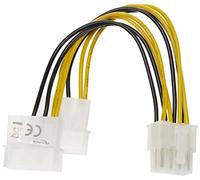 DeLOCK 83410 cable de alimentación interna 0,15 m - Cables de alimentación interna (0,15 m, EPS (8-pin), Molex (3-pin), Male connector/Male connector, Negro, Amarillo)