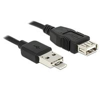 DeLOCK 83611 - Cable USB (1 m, USB A, USB A/Micro-USB B, 2.0, Male Connector/Female Connector, Negro)