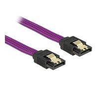 DeLOCK 83690 Cable de SATA 0,3 m Púrpura - Cable SATA (0,3 m, SATA III, Male Connector/Male Connector, Púrpura, Derecho, Derecho)