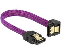 DeLOCK 83693 Cable de SATA 0,1 m Púrpura - Cable SATA (0,1 m, SATA III, Male Connector/Male Connector, Púrpura, Derecho, Abajo)