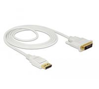 Delock 83814 adaptador de cable de vídeo 2 m displayport dvi blanco
