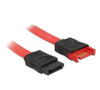DeLOCK 83952 Cable de SATA 0,2 m SATA 7-Pin Negro, Rojo - Cable SATA (0,2 m, SATA III, SATA 7-Pin, SATA 7-Pin, Male Connector/Female Connector, Negro, Rojo)