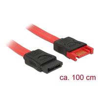 DeLOCK 83956 Cable de SATA 1 m SATA 7-Pin Negro, Rojo - Cable SATA (1 m, SATA 7-Pin, SATA 7-Pin, Male Connector/Female Connector, Negro, Rojo, Derecho)