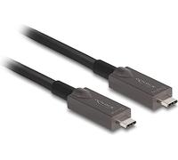 DeLOCK Cable Óptico Activo USB-C 8 m, USB-C a USB-C (Macho), 8 Metros, Negro, USB-C DisplayPort Alternate Mode, HDR, HDCP, Hasta 4K UHD 3840x2160, Referencia: Delock